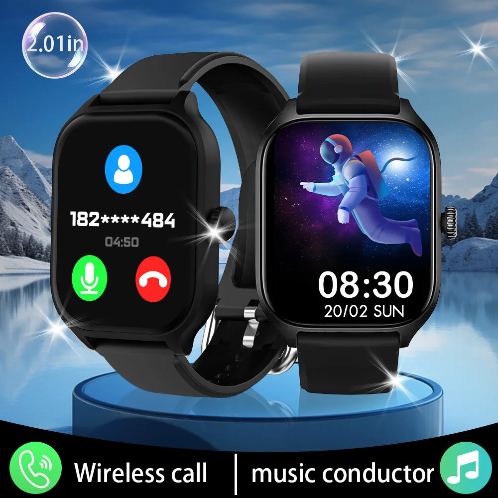 LAXASFIT New Smart Watch Bluetooth Talk Tracking Heart Rate Sleep Monitor Bluetooth Smart Watch Gifts for Men and Women