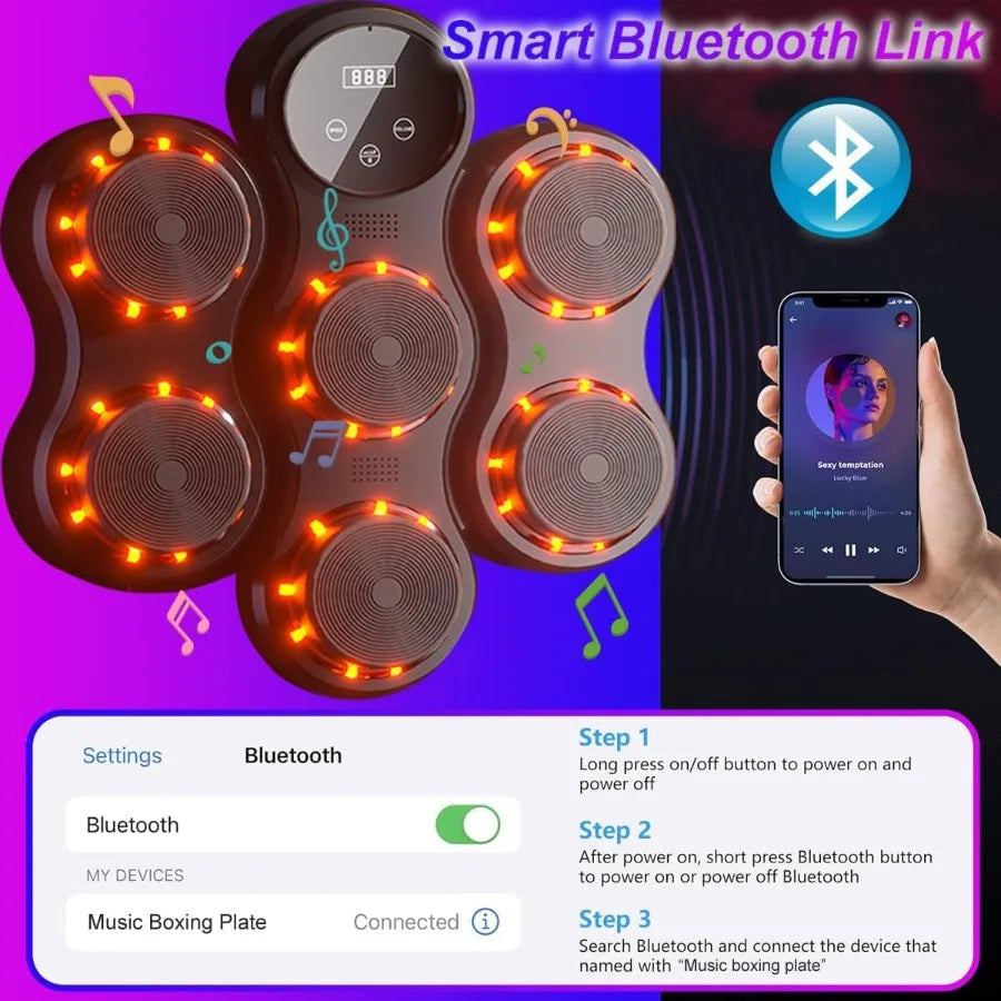 Smart Music Boxing Machine with WallMounted Boxing Gloves and Electronic Punching Pad for Adult Home and Gym Workouts Interacti