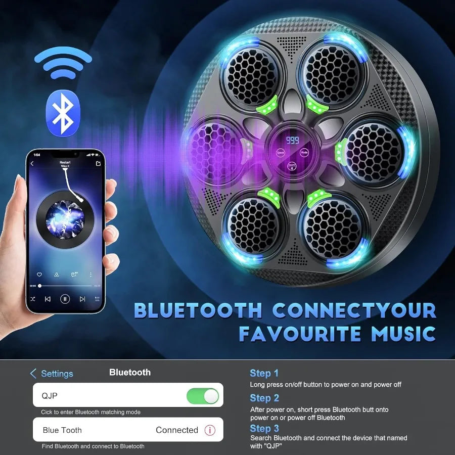 Smart Music Boxing Machine for Adults and with Bluetooth Connectivity WallMounted Electronic Punching Bag with Integrated Boxin