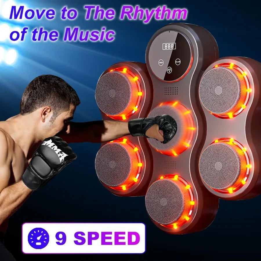 Smart Music Boxing Machine with WallMounted Boxing Gloves and Electronic Punching Pad for Adult Home and Gym Workouts Interacti