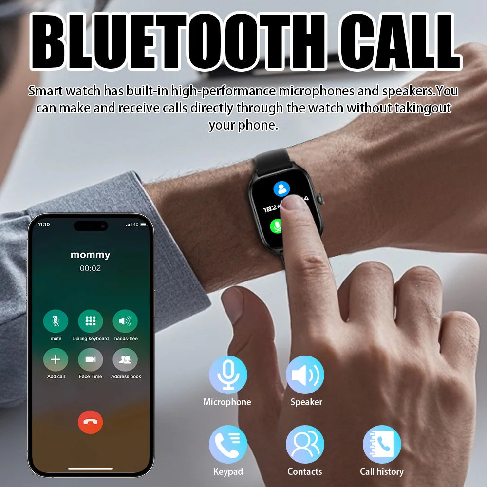 LAXASFIT New Smart Watch Bluetooth Talk Tracking Heart Rate Sleep Monitor Bluetooth Smart Watch Gifts for Men and Women