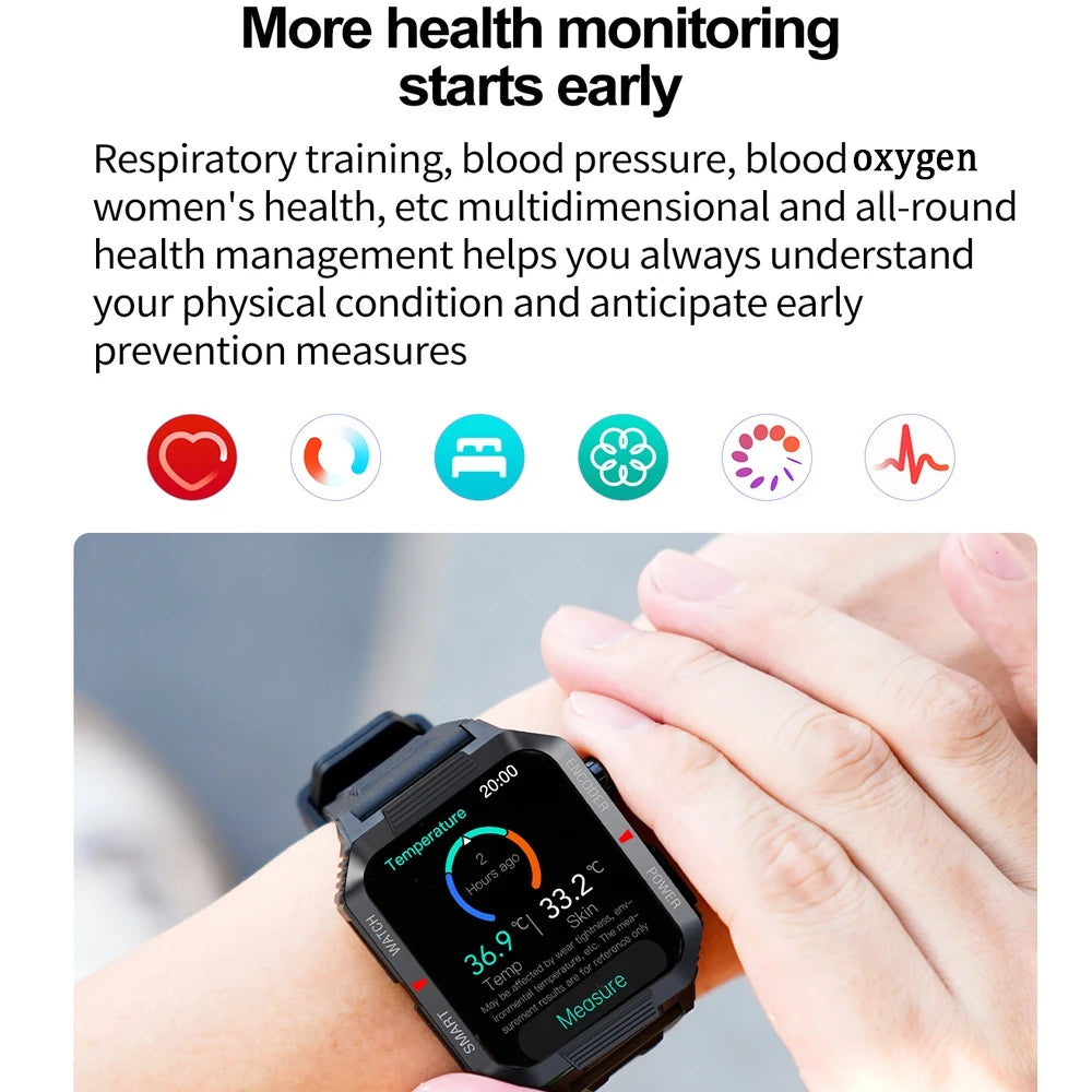 NFC GPS Men Smartwatch 1.99‘’ AMOLED Screen 120+ Sport & Fitness Waterproof Watch Outdoor Weather Data Bluetooth Call Smartwatch