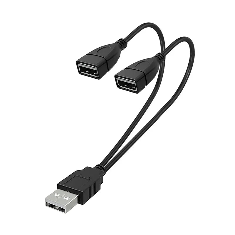 1 Male to 2 Female Extension Cord USB 2.0 Splitter Y Cable Power Adapter Converter for PC Car Data Transmission Charging