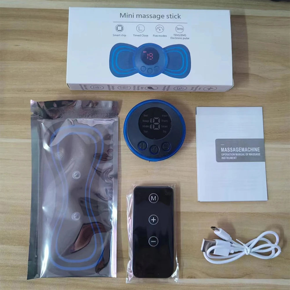 EMS Neck Massager Portable TENS Pulse Machine Cervical Neck Back Patch Muscle Stimulator Pain Relief Massage Tool