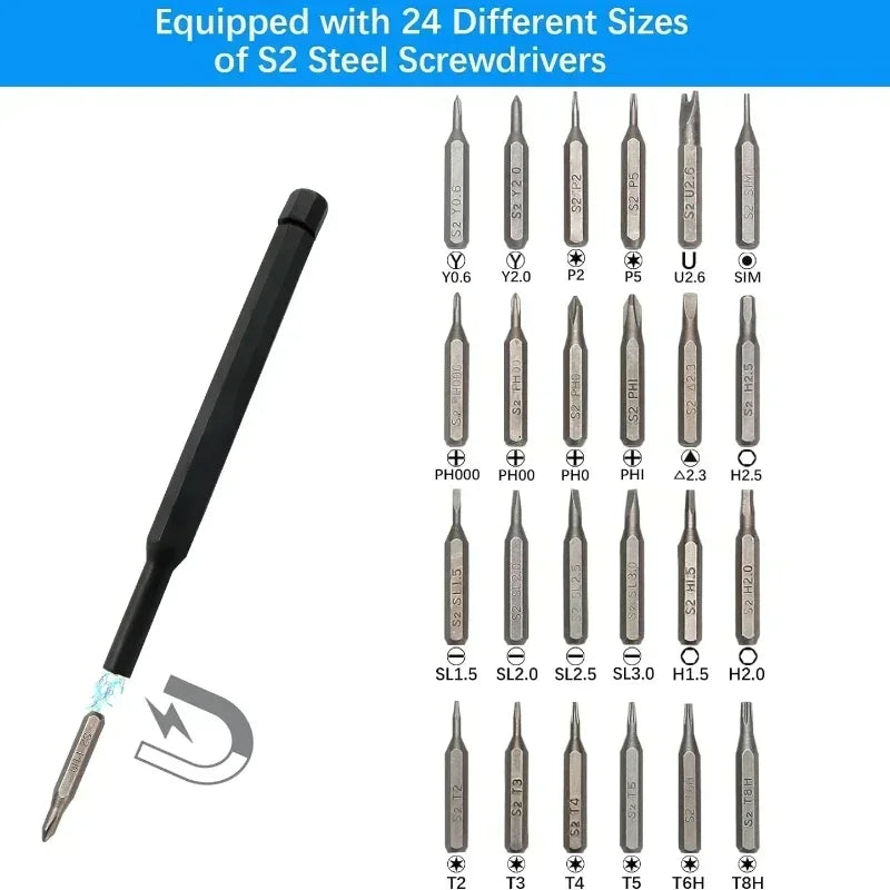 Magnetic Screwdriver Set 25 In 1 Kit Bits Precision Electronics Computer PC Phone Disassembly Multifunctional Maintenance Tool