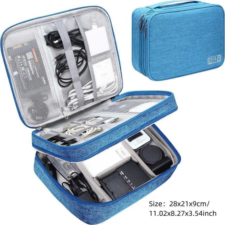 Convenient Storage Bag Portable Digital Product Zipper Pack Space Saving Data Cable Charger Hard Drive Belongings Organize Pouch