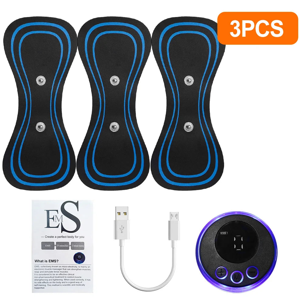 EMS Neck Massager Portable TENS Pulse Machine Cervical Neck Back Patch Muscle Stimulator Pain Relief Massage Tool