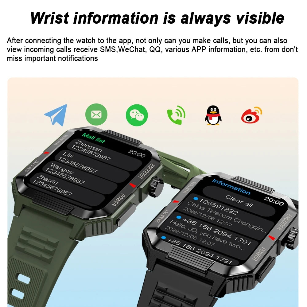 NFC GPS Men Smartwatch 1.99‘’ AMOLED Screen 120+ Sport & Fitness Waterproof Watch Outdoor Weather Data Bluetooth Call Smartwatch