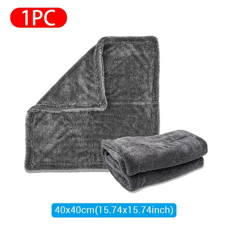1200GSM/600GSM Microfiber Car Cleaning Towel Double-Sided Super Absorbent Car Wash Cleaning Cloth Scratch Proof Soft Lint Towels