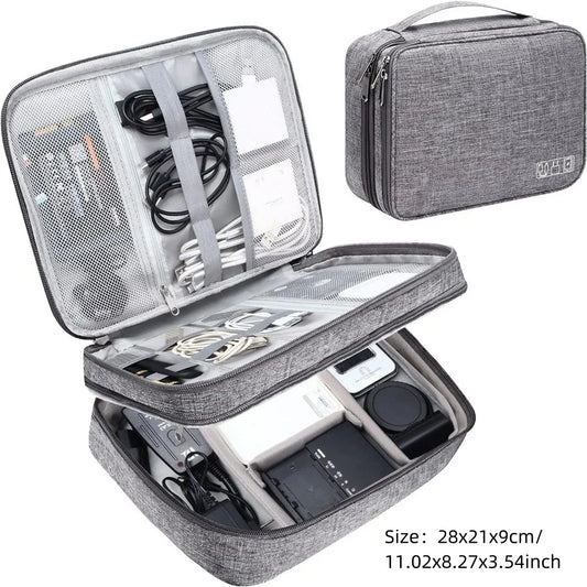 Convenient Storage Bag Portable Digital Product Zipper Pack Space Saving Data Cable Charger Hard Drive Belongings Organize Pouch