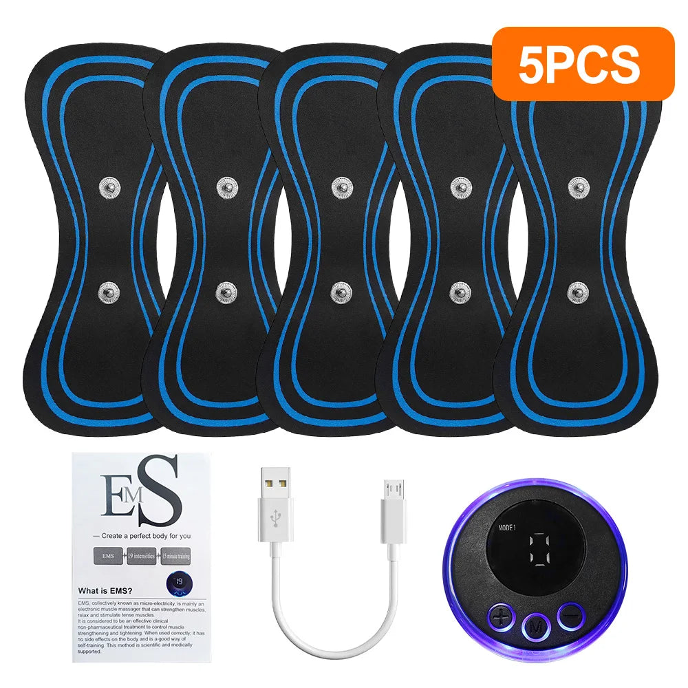 EMS Neck Massager Portable TENS Pulse Machine Cervical Neck Back Patch Muscle Stimulator Pain Relief Massage Tool