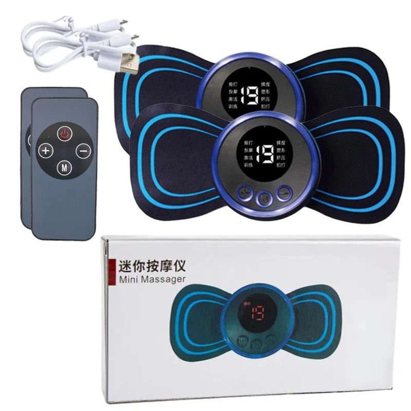 EMS Neck Massager Portable TENS Pulse Machine Cervical Neck Back Patch Muscle Stimulator Pain Relief Massage Tool