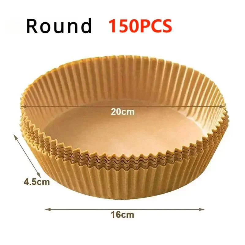 23CM Air Fryer Disposable Baking Paper Liner Non-Stick Mat Steamer Square Round Parchment for Microwave Oven Kitchen Cookers