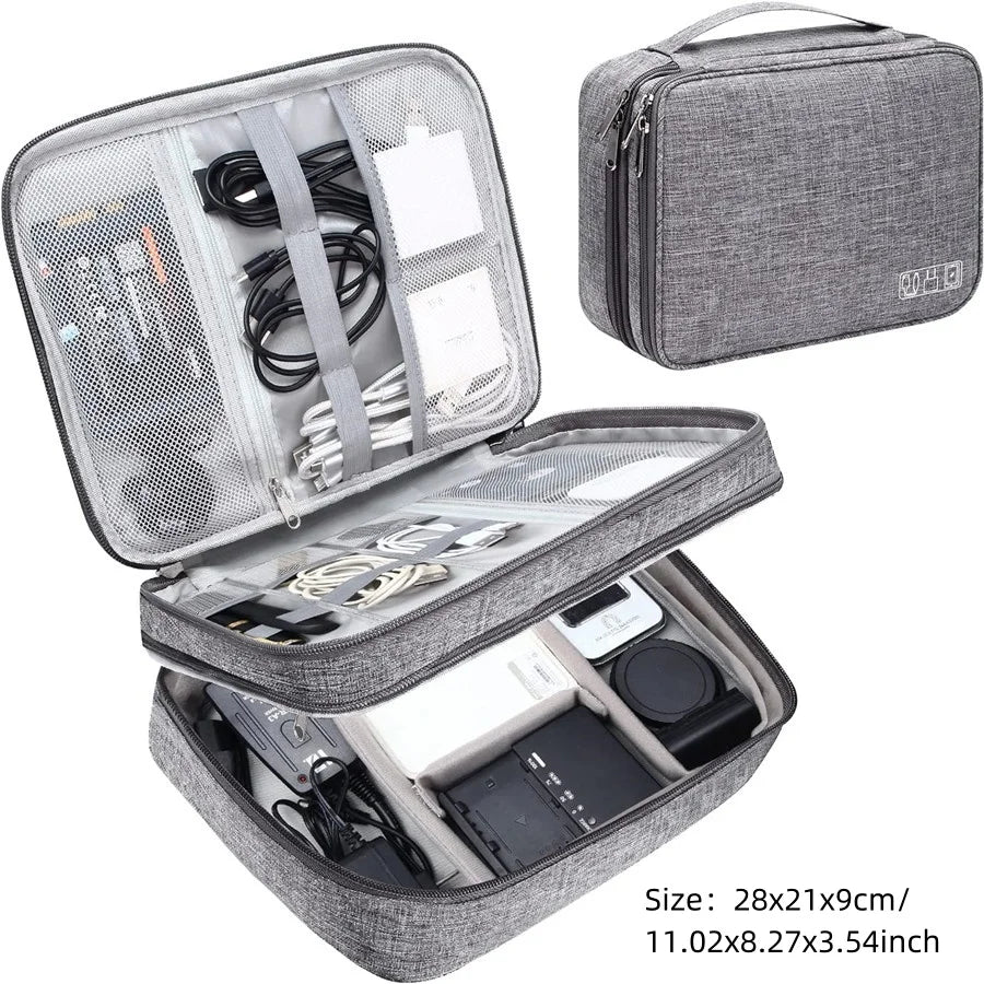 Convenient Storage Bag Portable Digital Product Zipper Pack Space Saving Data Cable Charger Hard Drive Belongings Organize Pouch