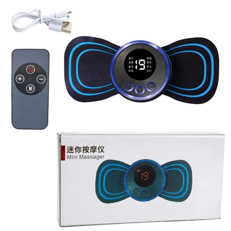 EMS Neck Massager Portable TENS Pulse Machine Cervical Neck Back Patch Muscle Stimulator Pain Relief Massage Tool