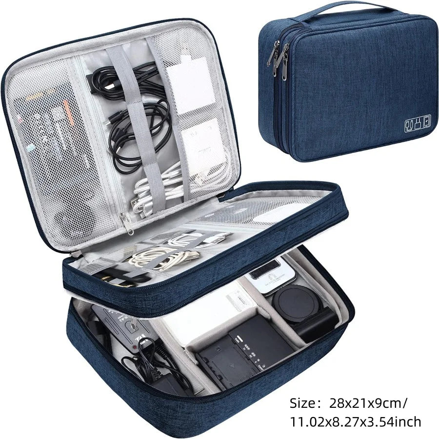Convenient Storage Bag Portable Digital Product Zipper Pack Space Saving Data Cable Charger Hard Drive Belongings Organize Pouch