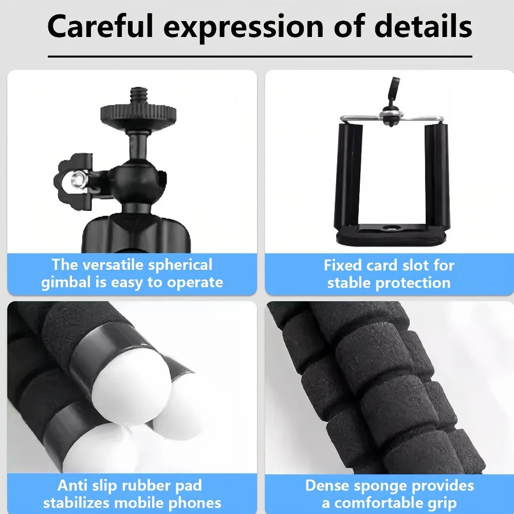 Tripods for Gopro Hero 12 11 10 9 8 7 Black MAX Flexible Mini Octopus Tripod Accessories for Go Pro 6 5 4 3 YI Eken SJCAM AKASO