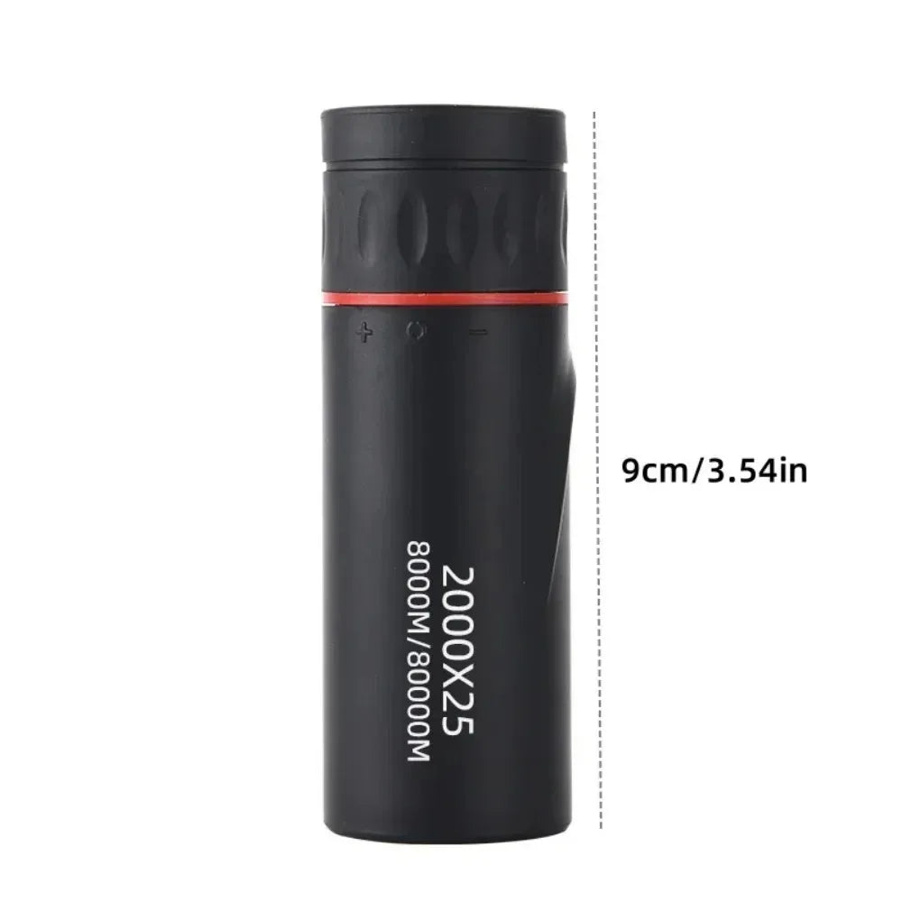 2000x25 HD Monocular Telescope: Mini Portable, for Outdoor Camping, Hunting & Birdwatching
