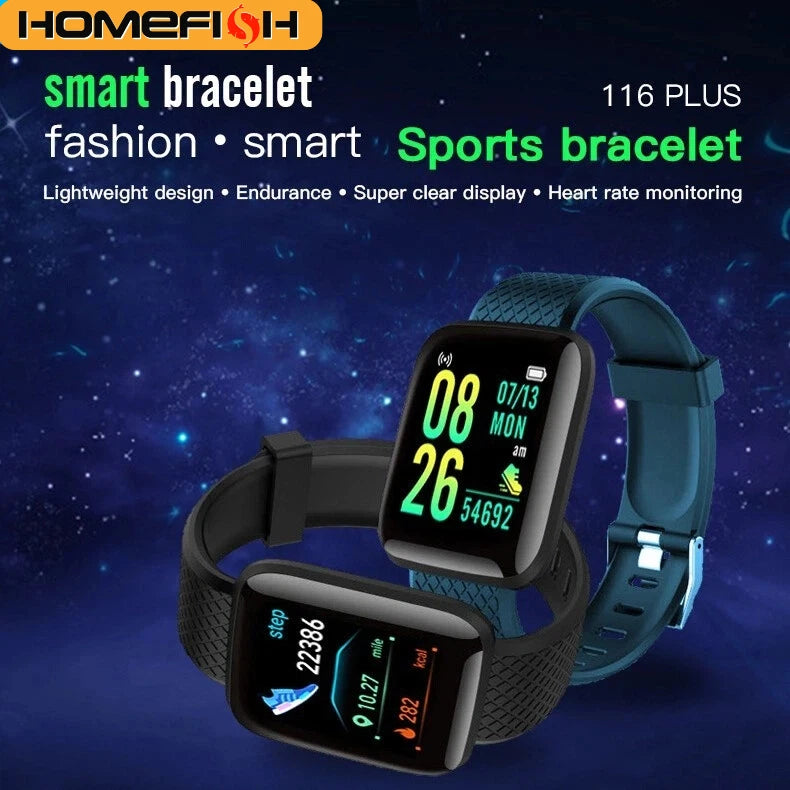 HOMEFISH Smart Fitness Tracker Bracelet with Color Screen Health Reminders Exercise Step Counting Information Notifications