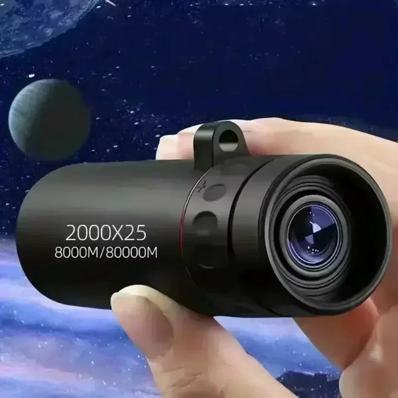 2000x25 HD Monocular Telescope: Mini Portable, for Outdoor Camping, Hunting & Birdwatching