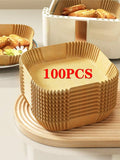 50Pcs/100 Pcs Disposable Air Fryer Paper, Baking Paper Bowl, Oven Paper Liner/Oil-Proof Non-Stick, Heat Resistant