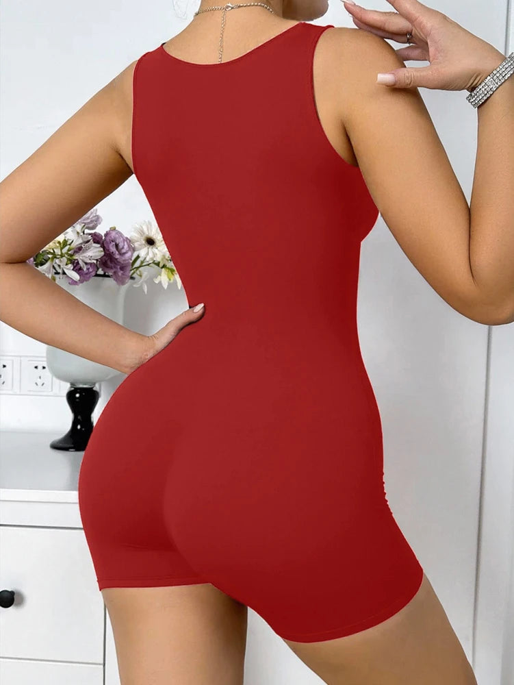 Summer Bestseller Women's Spaghetti Strap Square Neck Tank Top Sleeveless Tummy-Control Leggings Yoga Fitness Sports Jumpsuit