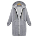 2024 Women's Autumn Winter ThickenHoodies Parkas Loose Hooded Jackets Zipper Pocket Maxi Size Sweatshirt Sports Dresses Outwear