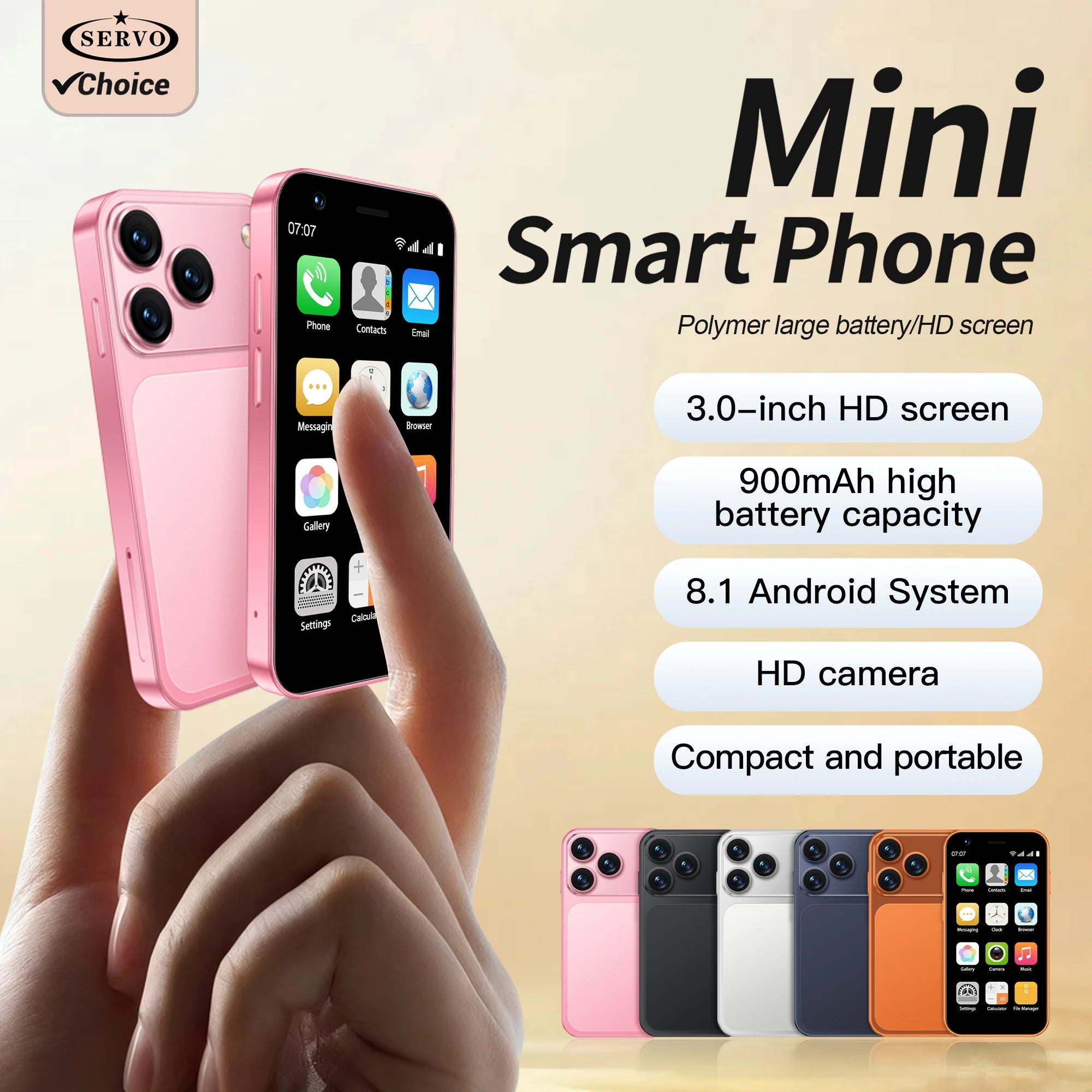 2026 NEW SERVO 18SE mini Smartphone 3.0 Inches Screen Dual SIM Card Android 16GB WCDMA 3G Cellular Unlocked Cellphone Play Store