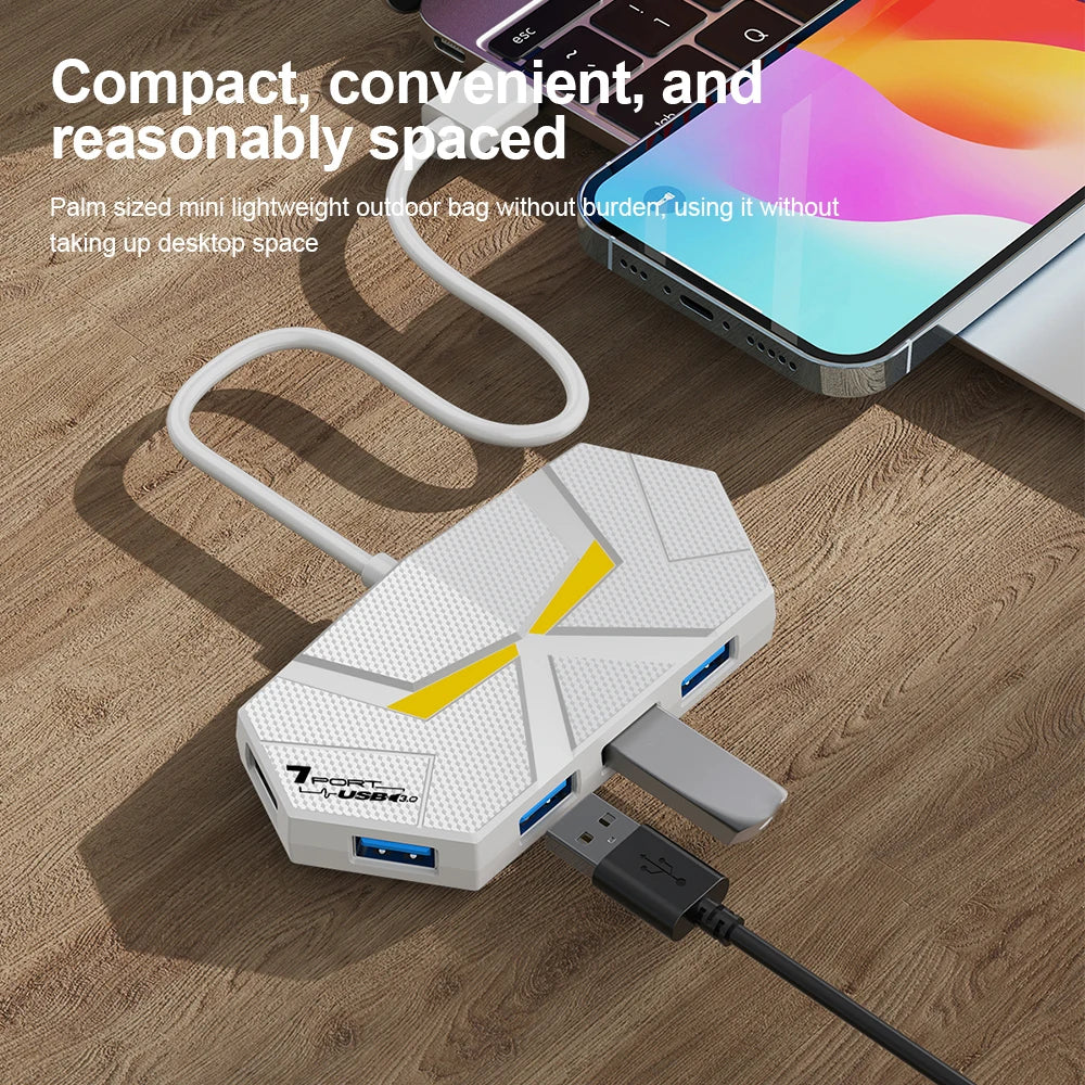 4/7 Ports USB 3.0 HUB 5Gbps USB Docking Station USB HUB USB Splitter OTG Adapter with TYPE C Power Port For PC Laptop Macbook