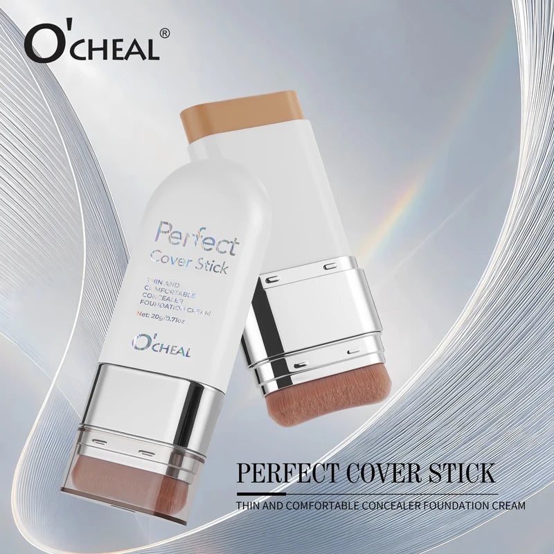 O'CHEAL Perfect Cover Stick Thin And Comfortable Concealer Foundation Cream Stick Instant Natural Waterproof Long-lasting Makeup