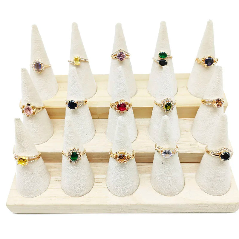 20pcs/Lot Jewelry Factory Wholesale New Big Zircon Rhinestone Finger Rings For Women Mix Style Wedding Decorate Girl Party Gifts