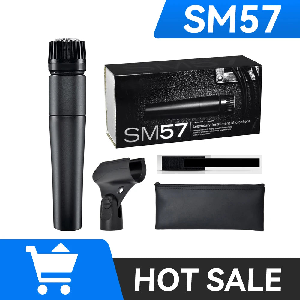 SM57 Dynamic Instrument Microphone - Professional Quality and Versatility for Live Performances and Recording