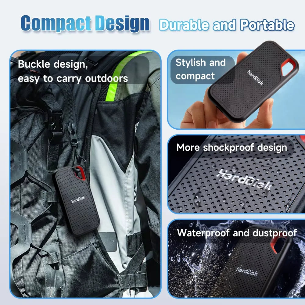 High-speed SSD 256TB External Hard Drive Portable 1TB Mobile Solid State Drive 2TB 4TB Mass External Hard Disk for Laptop/MAC/PC