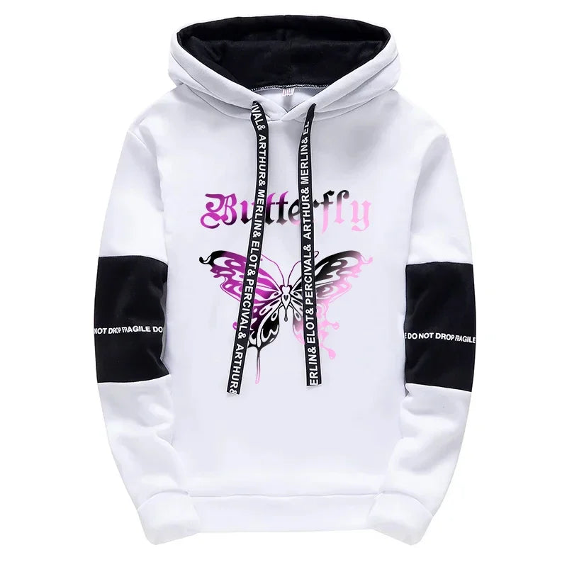 Girls Urban Fashion Loose Coat Letter Print Hoodie for Woman High Grade Y2K Korean Style Hooded Long Sleeve Sweatshirt
