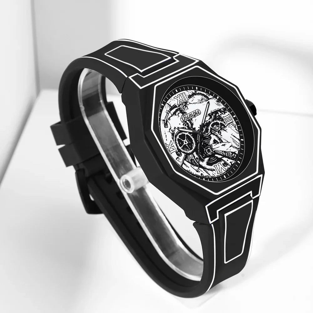 Elegant men Quartz Watch - Silicone Strap, Analog Display, , Ideal for Casual Wear | Modern Casual Watch | Silicone Strap Watch