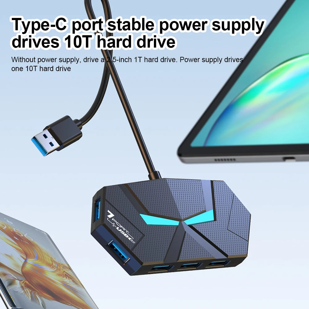 4/7 Ports USB 3.0 HUB 5Gbps USB Docking Station USB HUB USB Splitter OTG Adapter with TYPE C Power Port For PC Laptop Macbook