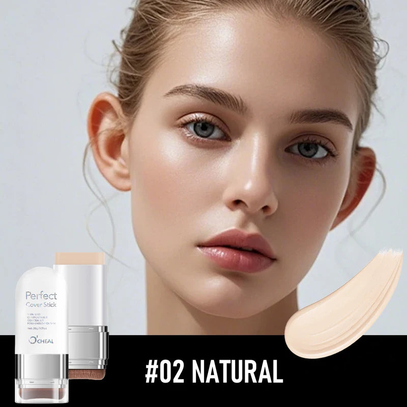 O'CHEAL Perfect Cover Stick Thin And Comfortable Concealer Foundation Cream Stick Instant Natural Waterproof Long-lasting Makeup