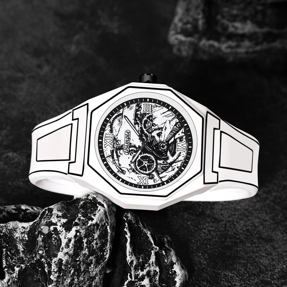 Elegant men Quartz Watch - Silicone Strap, Analog Display, , Ideal for Casual Wear | Modern Casual Watch | Silicone Strap Watch