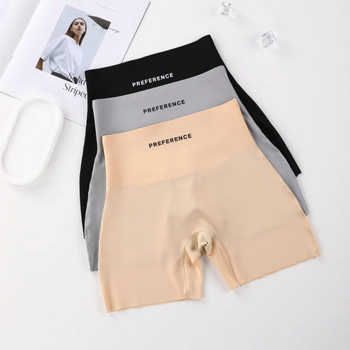 3PCS/set Protective Shorts Plus Size Shorts Seamless Underwear for Women Safety Short Pants Ice Silk Panties Summer Intimates