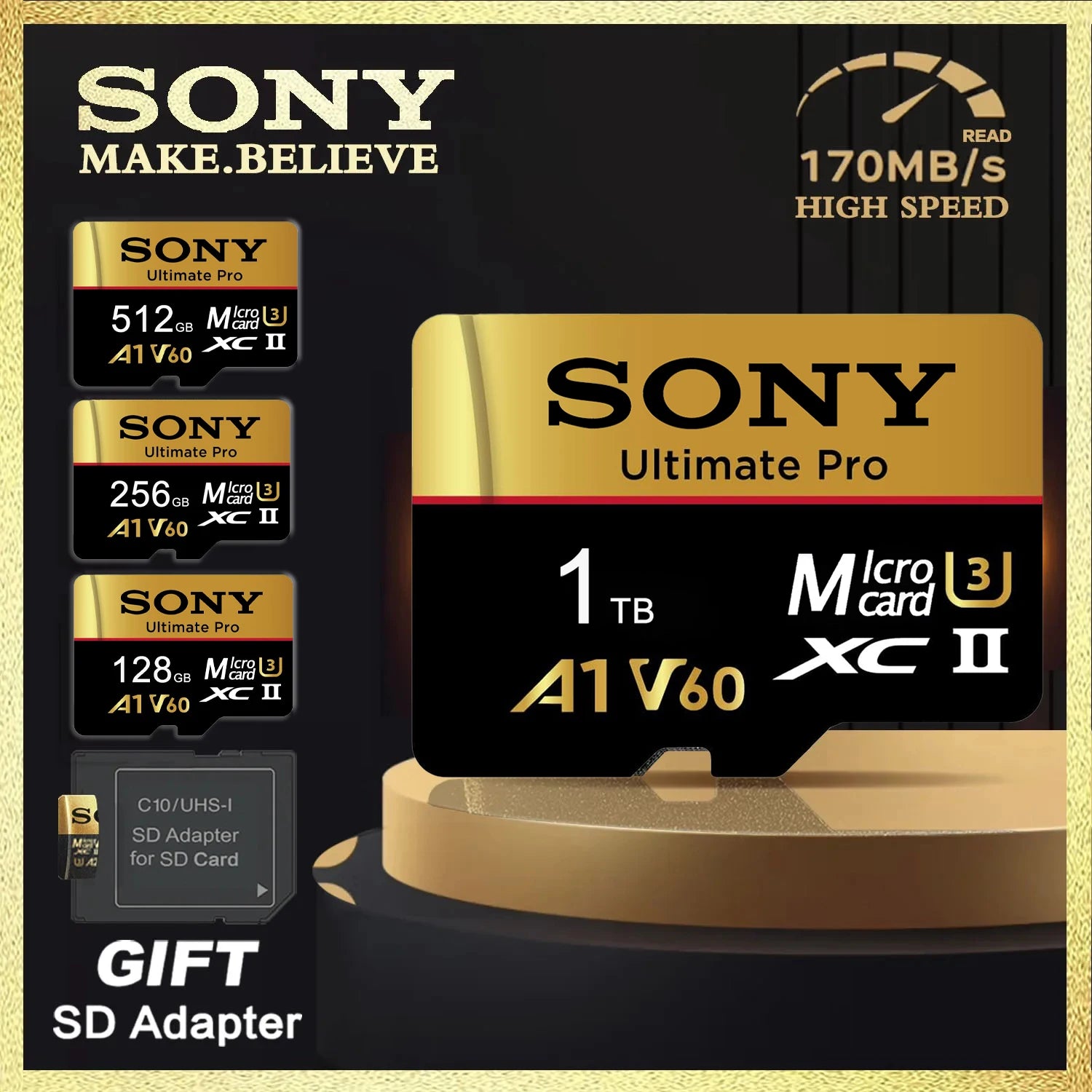 Sony High Speed Flash Memory Card 128GB Micro SD Card U3 V60 TF Flash Card 512GB 256GB 64GB 1TB Memory Card for Nintendo Switch