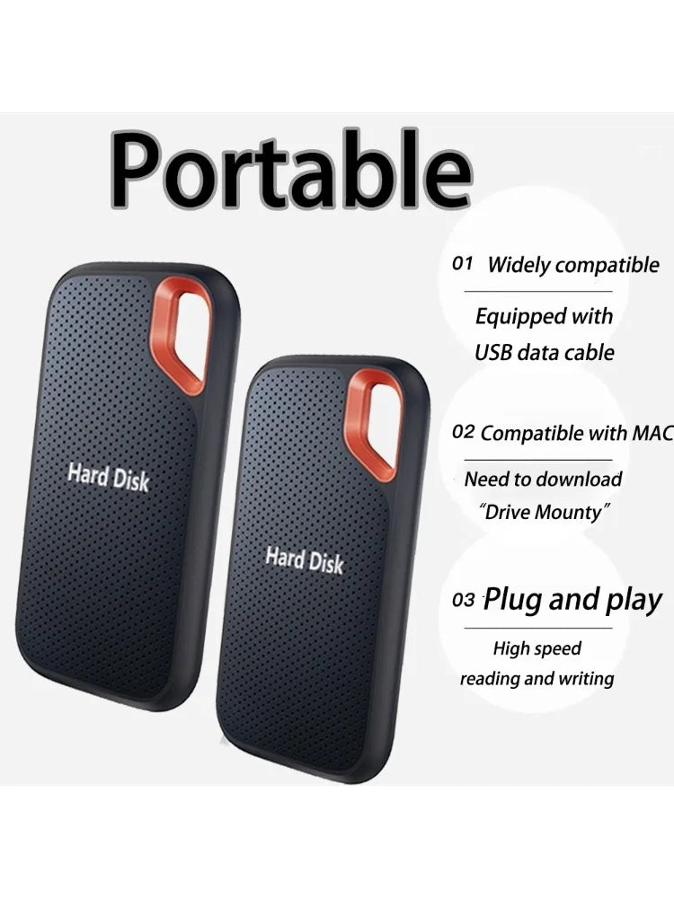 High-speed SSD 256TB External Hard Drive Portable 1TB Mobile Solid State Drive 2TB 4TB Mass External Hard Disk for Laptop/MAC/PC