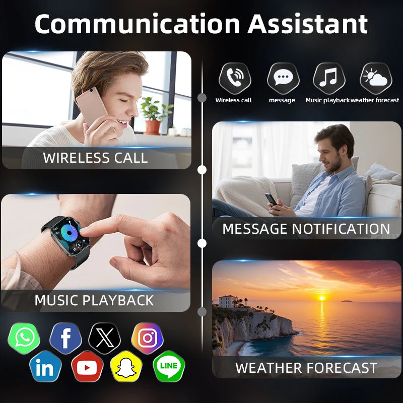 LIGE 2026 New Women Smart Watch Flashlight 2.01” HD Display AI Voice Bluetooth Call Sport Watches Health Monitor Men Smartwatch