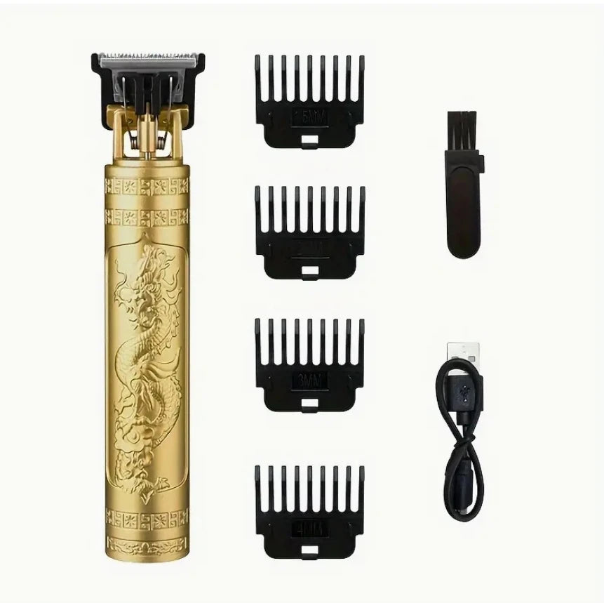 T9 HairClipper Beard Shaving Body Hair Trimmer Clippers Electric Machine Men Haircut Machine 0mm Barber ShaverDragon Carved