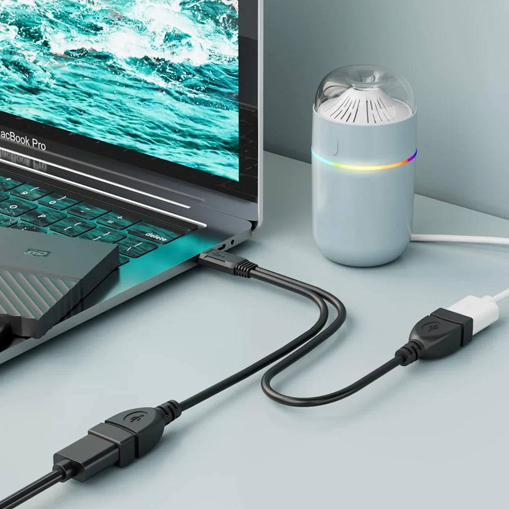 1 Male to 2 Female Extension Cord USB 2.0 Splitter Y Cable Power Adapter Converter for PC Car Data Transmission Charging