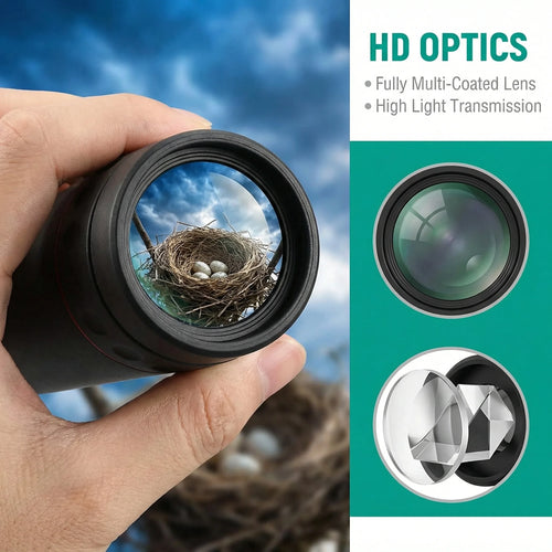 2000x25 HD Monocular Telescope: Mini Portable, for Outdoor Camping, Hunting & Birdwatching