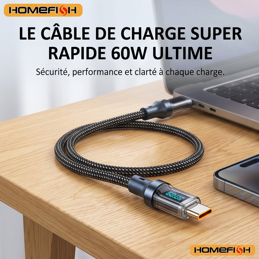 NNBILI 120W A-C and C-C Phone Super Fast Charging Cable with LED display screen, not compatible Xiaomi iPhone、 Samsung