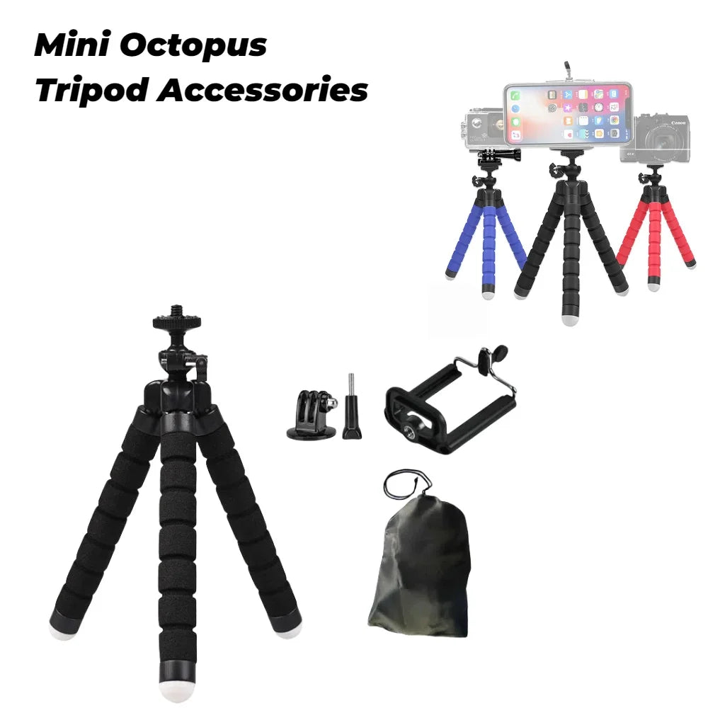 Tripods for Gopro Hero 12 11 10 9 8 7 Black MAX Flexible Mini Octopus Tripod Accessories for Go Pro 6 5 4 3 YI Eken SJCAM AKASO