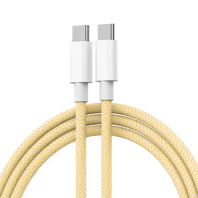 ZIJAZO USB-C to Type C Color Cable For Apple iPhone 15 PD 60W Fast Charging For Huawei Xiaomi Samsung Type C Weaving Cable