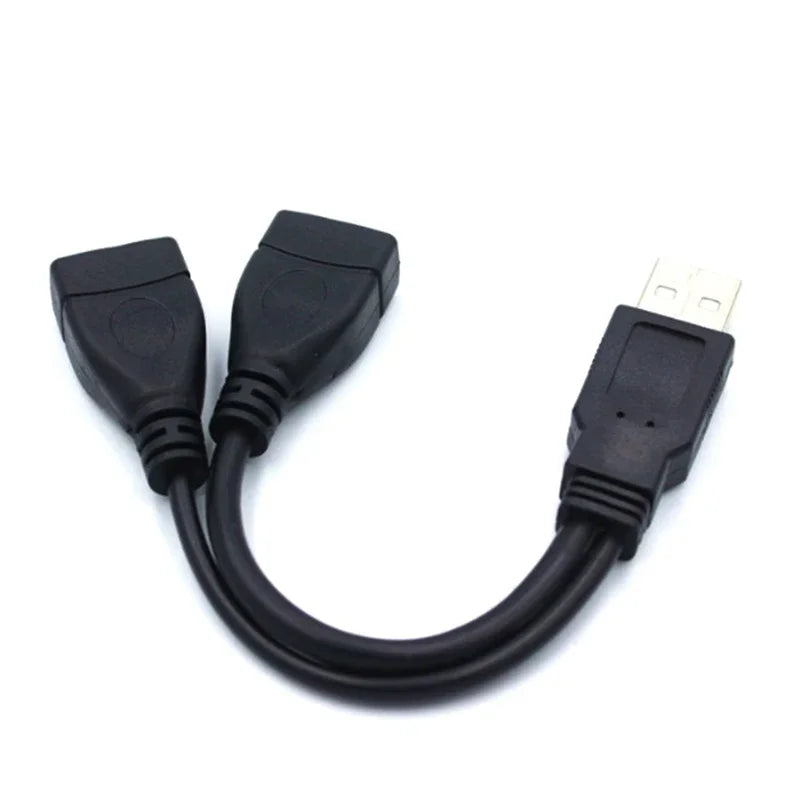 1 Male to 2 Female Extension Cord USB 2.0 Splitter Y Cable Power Adapter Converter for PC Car Data Transmission Charging