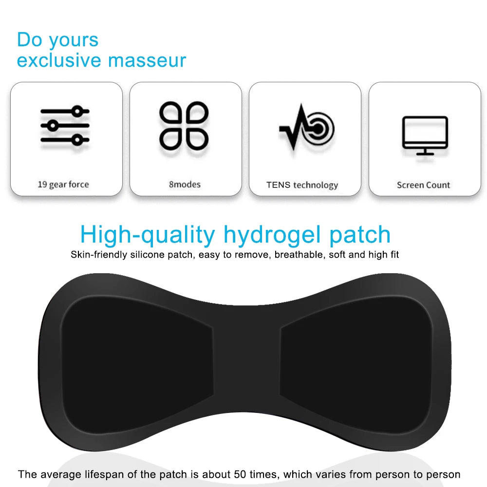 EMS Neck Massager Portable TENS Pulse Machine Cervical Neck Back Patch Muscle Stimulator Pain Relief Massage Tool